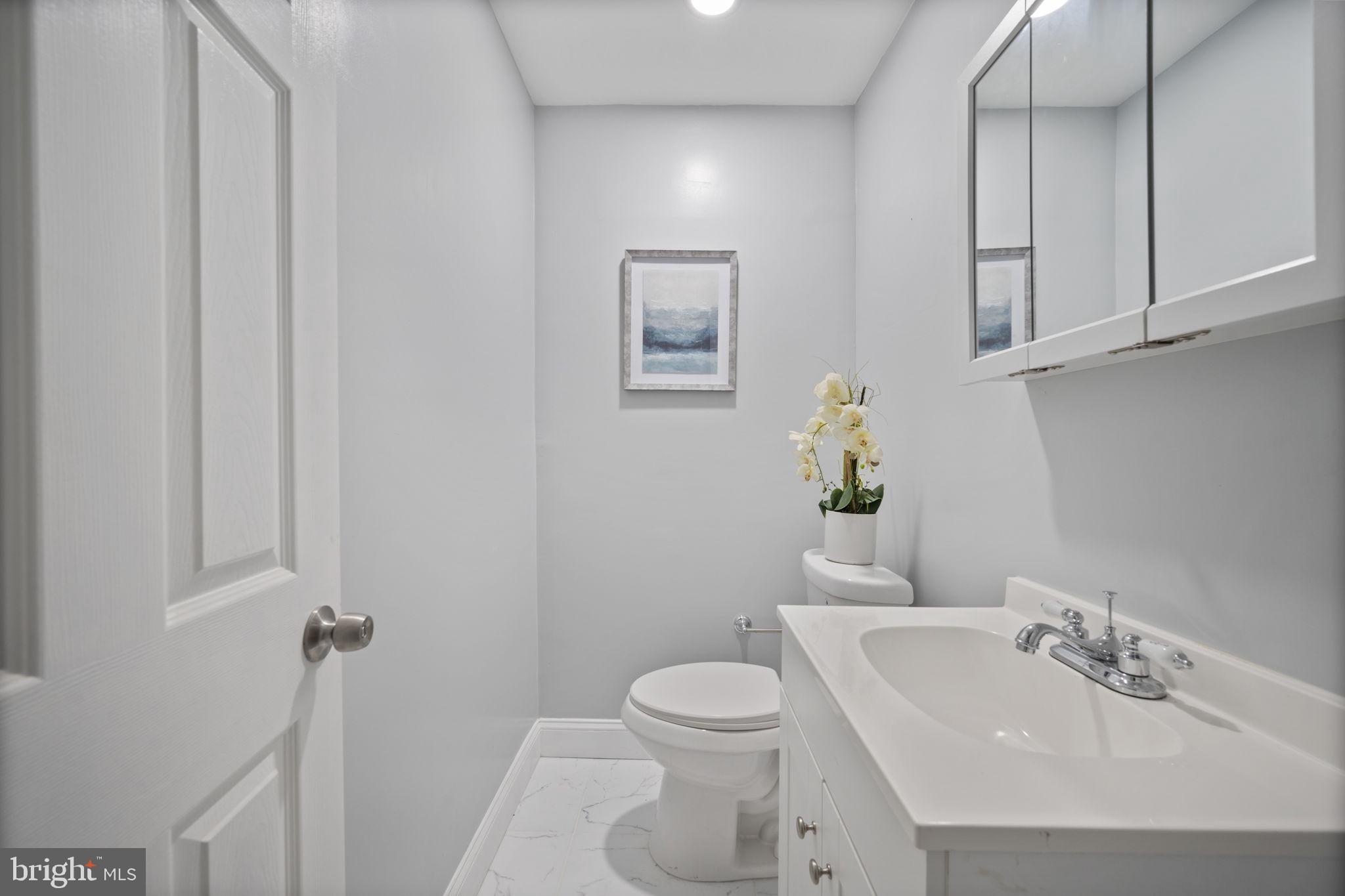 511 Riverside Drive Baltimore, MD 21221 - Photo 16 of 39 a bathroom with a sink a toilet and a mirror