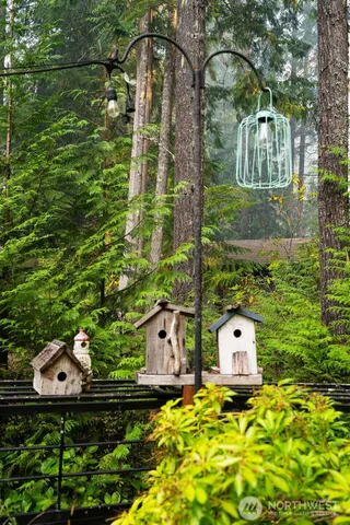 a view of outdoor space with swimming pool and trees in the background