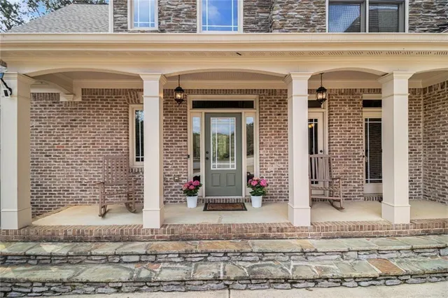 front view of a house with a outdoor space