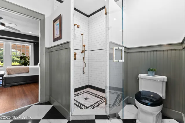 a bathroom with a shower