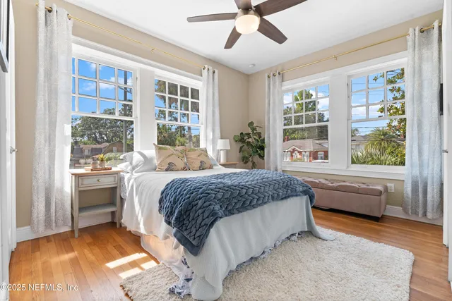 a work room with furniture and windows