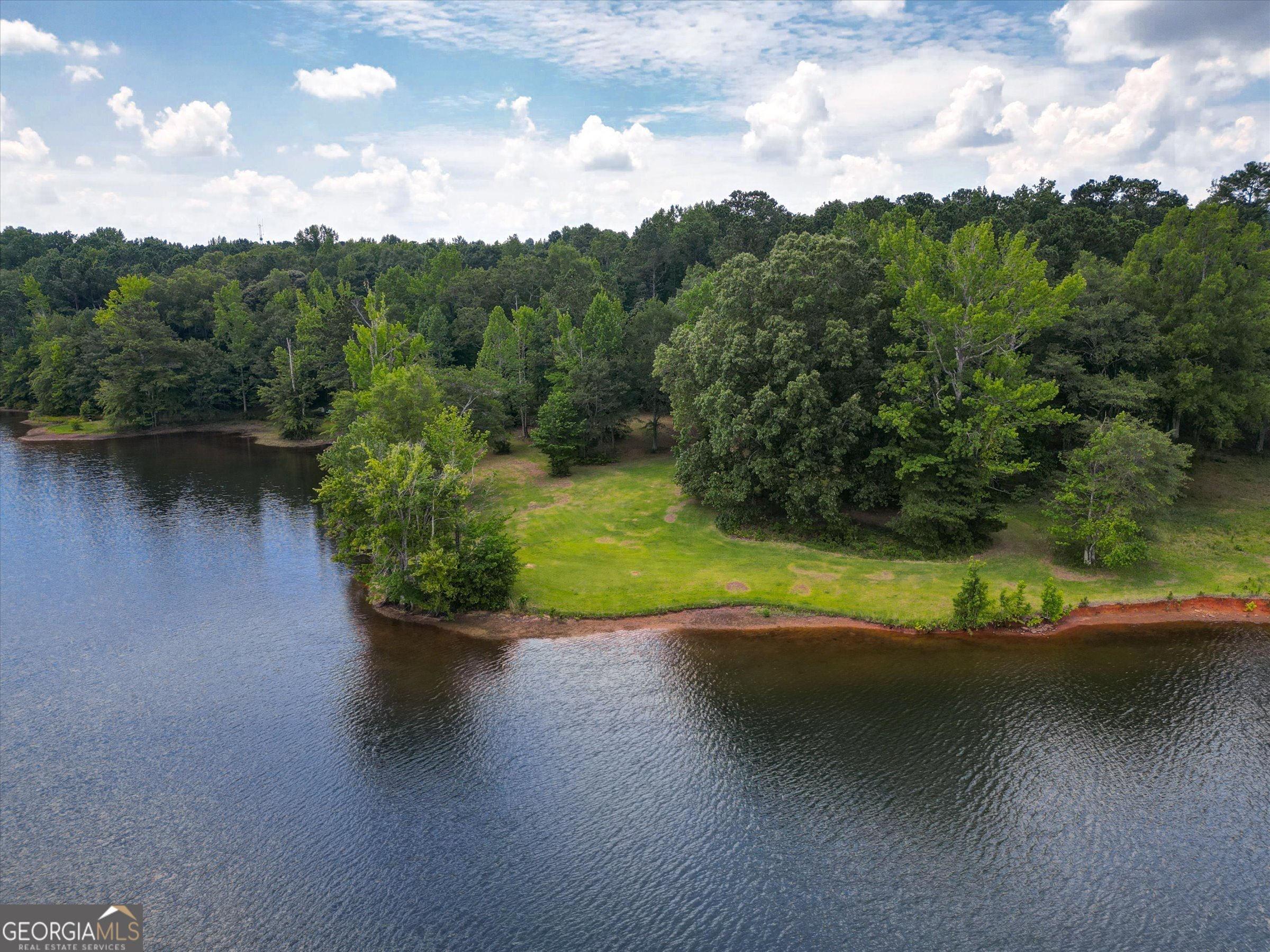 424 Hampton Road Hampton, GA 30228 - Photo 91 of 96 an aerial view of a house with a yard and lake view