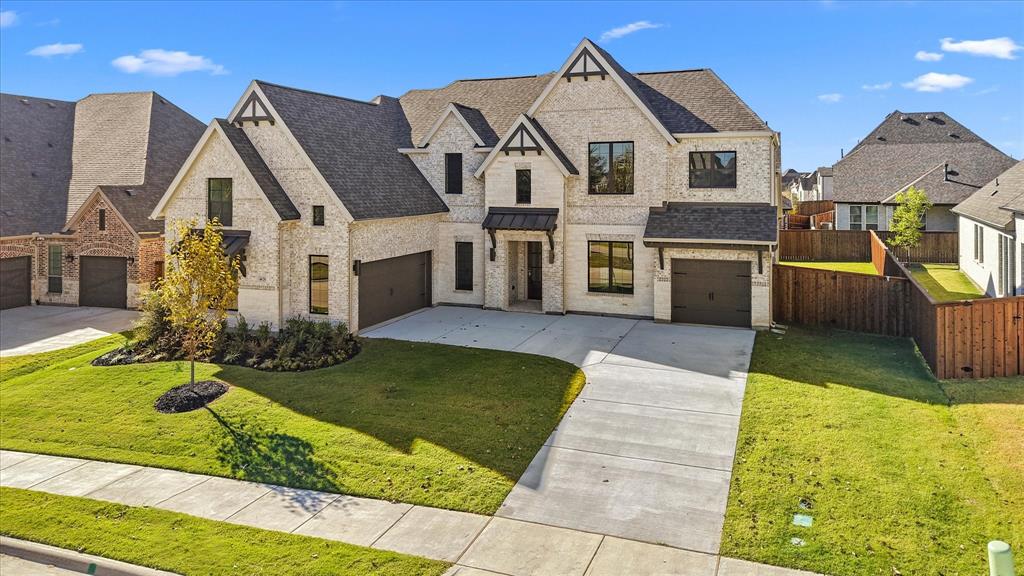 4626 Rillstone Road Midlothian, TX 76065 - Photo 38 of 40 French provincial home featuring brick siding, concrete driveway, roof with shingles, a residential view, and an attached garage