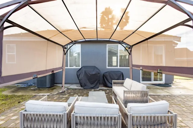 a living room with furniture