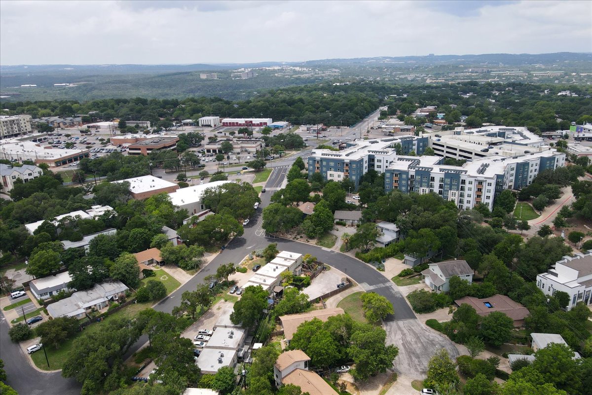 2000 Lightsey Road, Unit 3 Austin, TX 78704 - Photo 20 of 29 Aerial view of property and surrounding area featuring nearby urban area