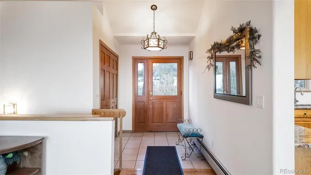 a hallway with windows