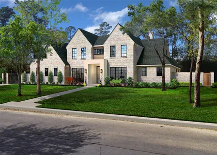 a view of a white house with a large tree and a yard