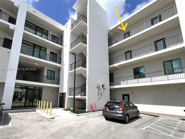 a car parked in front of a building