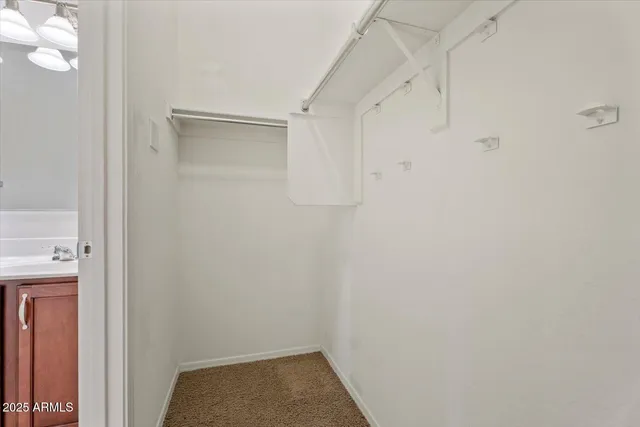 a view of small space with racks on the wall