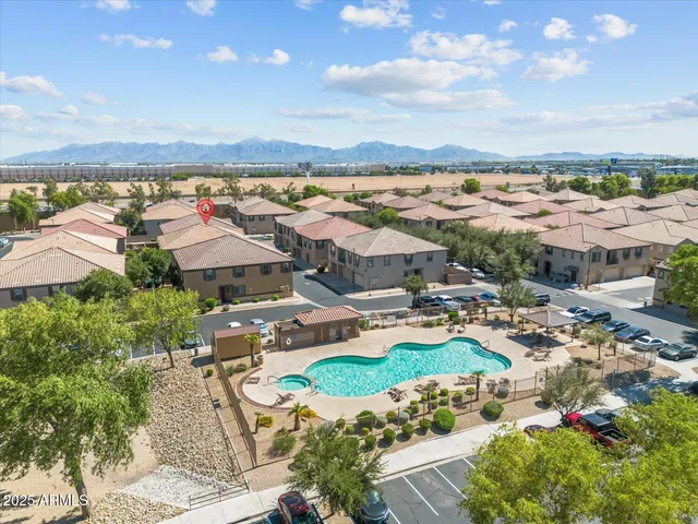 an aerial view of a city