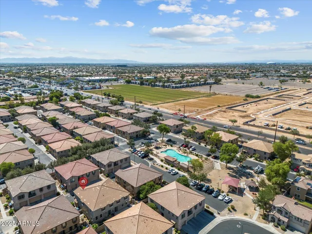 an aerial view of a city