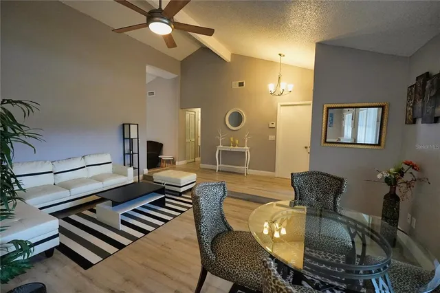 a living room with furniture