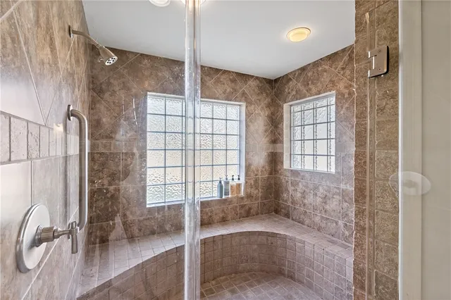 a bathroom with a shower