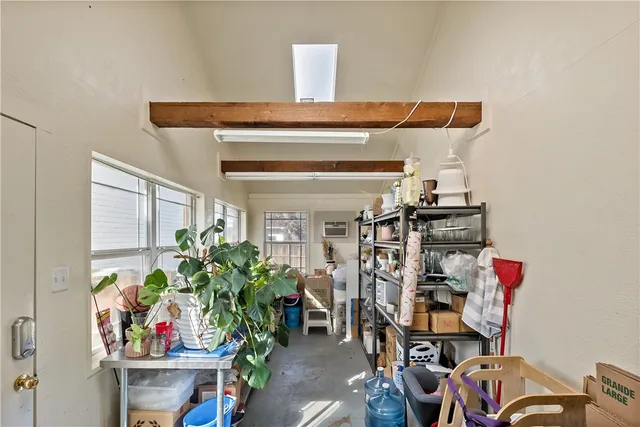 workspace with wooden floor