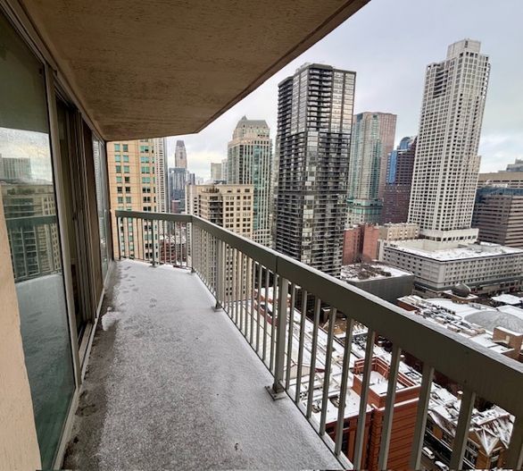 545 North Dearborn Street, Unit W2905 Chicago, IL 60654 - Photo 17 of 25 a view of a balcony with wooden floor
