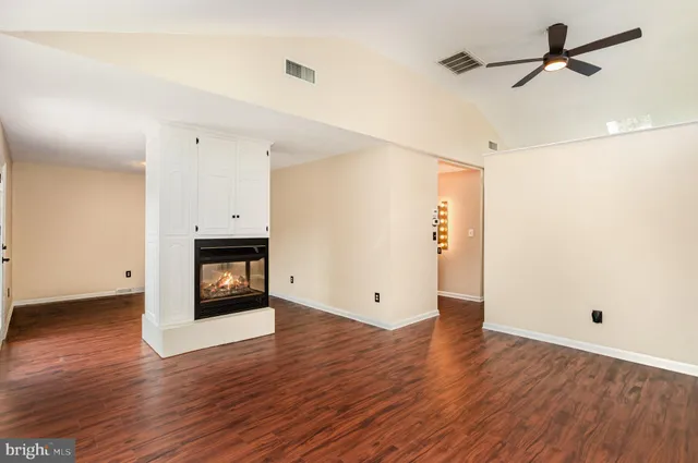 a view of a big yard next to a building