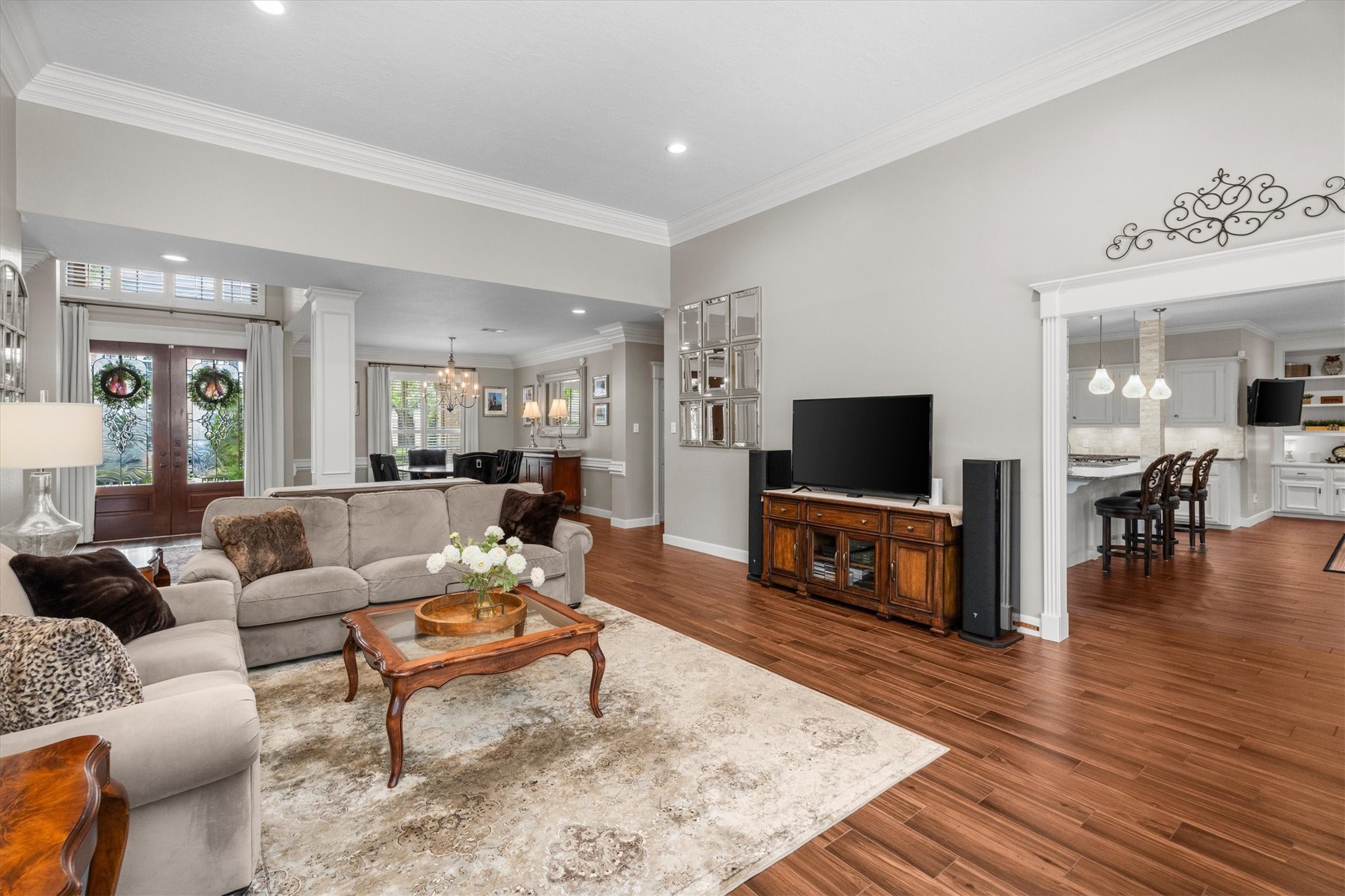 16022 Stewarts Grove Drive Spring, TX 77379 - Photo 45 of 45 a living room with furniture and a flat screen tv
