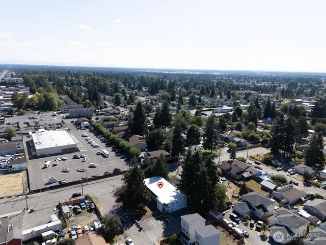 an aerial view of a city