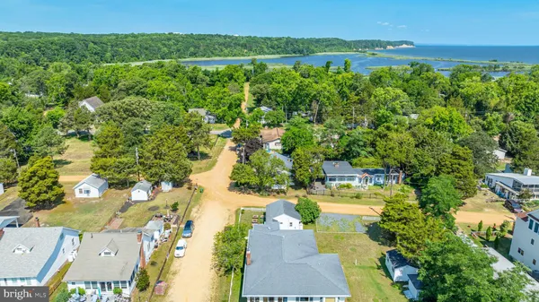 a view of a lake with a city