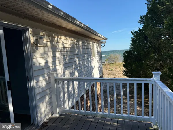 a view of wooden balcony