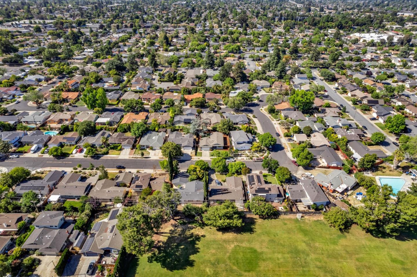 1165 Nadine Drive Campbell, CA 95008 - Photo 61 of 66 an aerial view of residential houses with outdoor space and trees