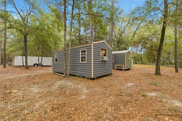 an aerial view of a garden with plants