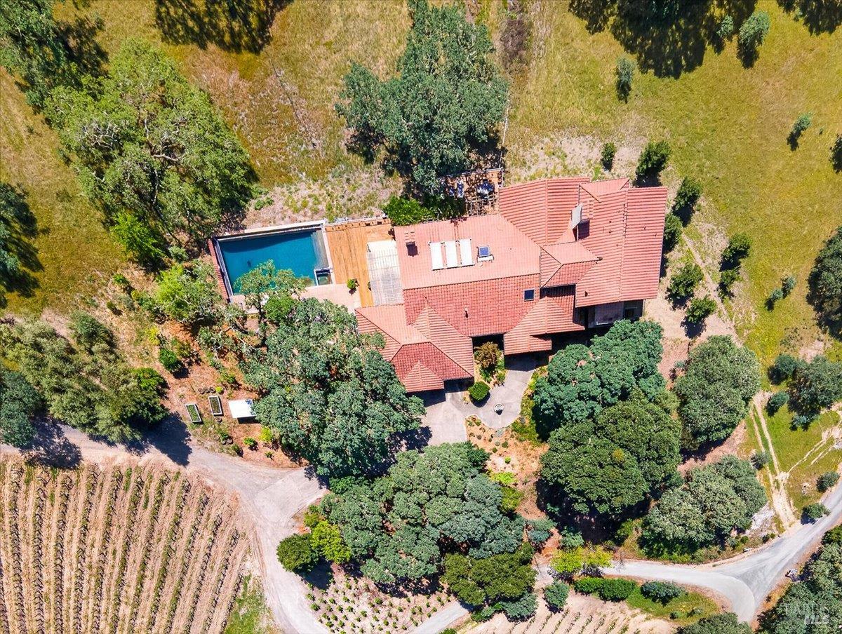 13404 Flora Ranch Road Healdsburg, CA 95448 - Photo 5 of 83 an aerial view of a house with a yard
