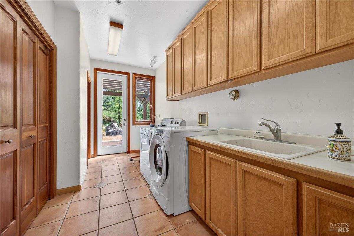 13404 Flora Ranch Road Healdsburg, CA 95448 - Photo 60 of 83 a utility room with sink dryer and washer