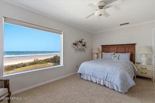 a view of balcony with ocean view