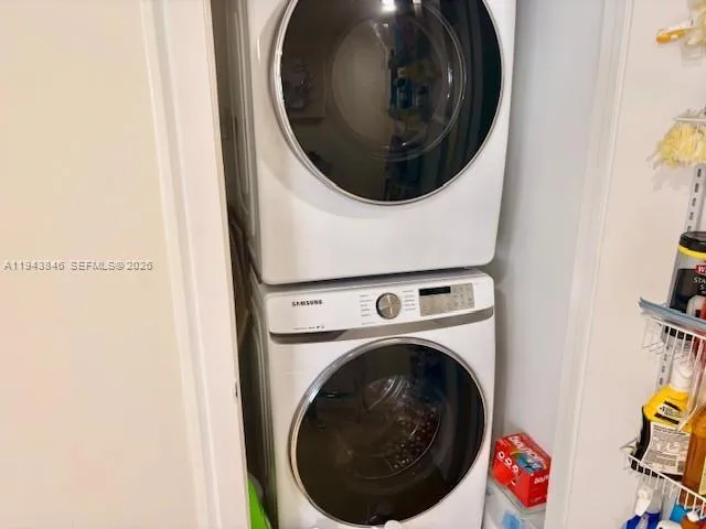 a balcony with a bench