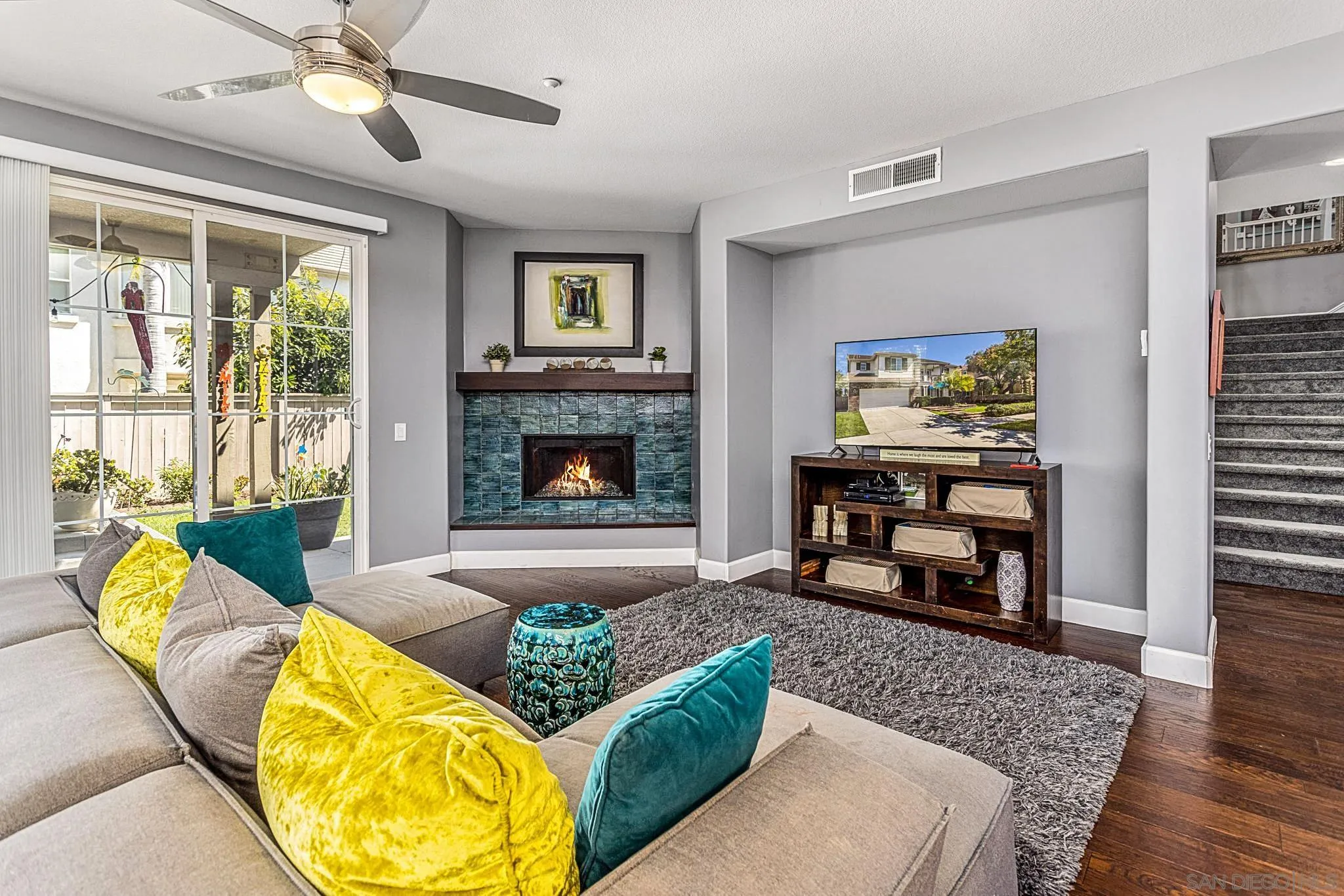 16778 Deer Ridge Road San Diego, CA 92127 - Photo 10 of 54 a living room with furniture and a fireplace
