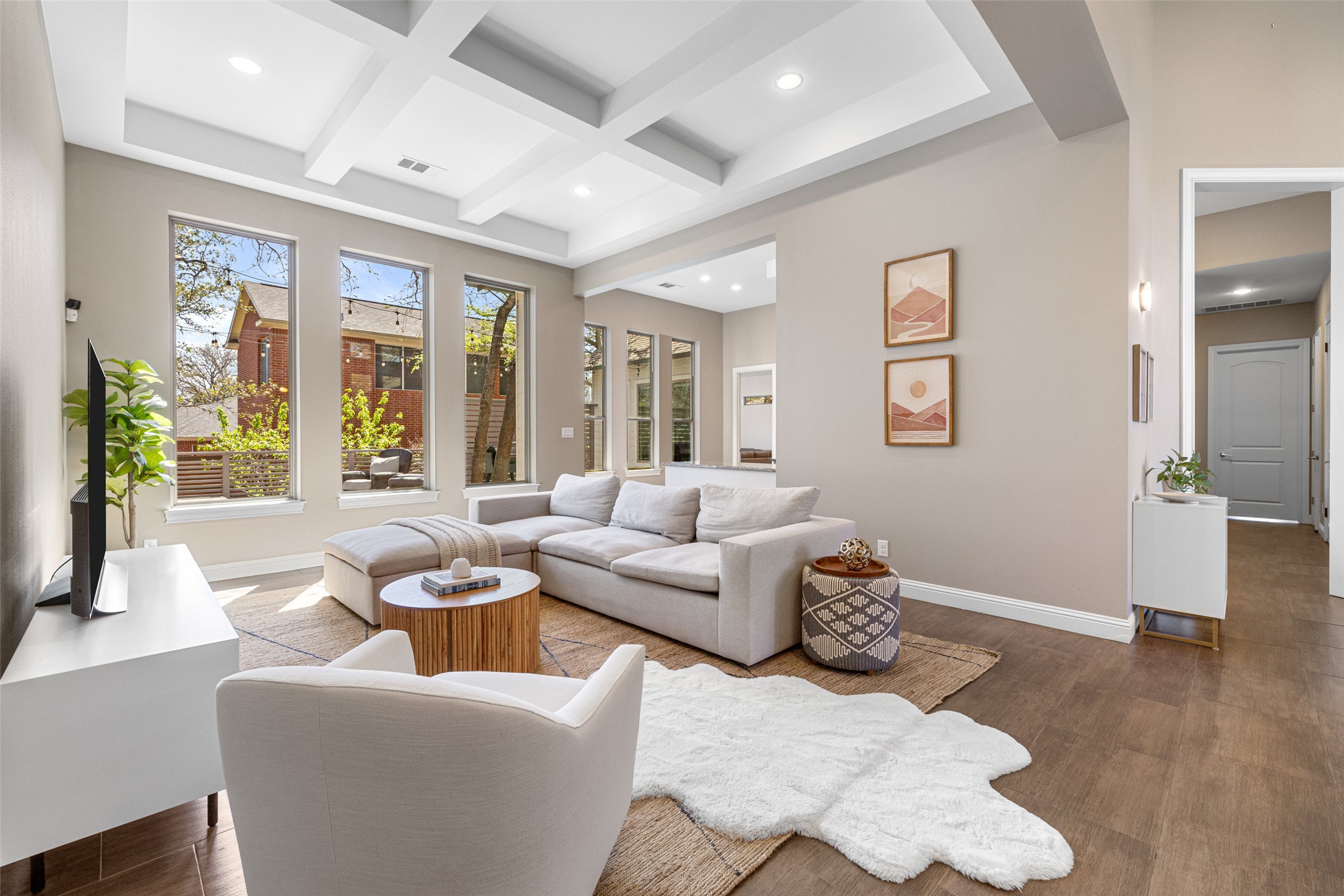 1017 South Quinlan Park Road Austin, TX 78732 - Photo 9 of 39 a living room with furniture and wooden floor