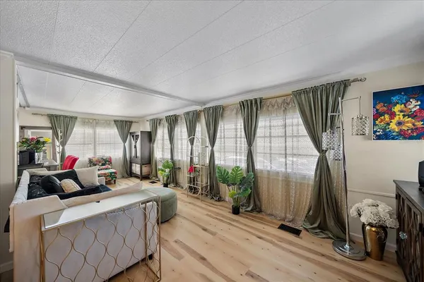 a living room with furniture