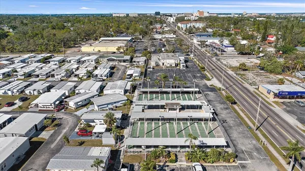 an aerial view of a city