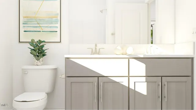 a bathroom with a sink a mirror and a toilet