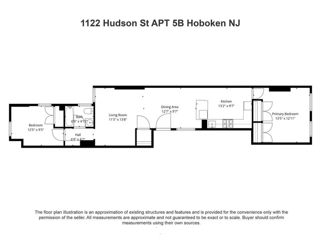 $4,000 | 1122 Hudson Street, Unit 5B, Hoboken, NJ 07030