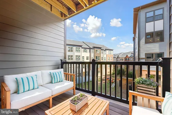 a roof deck with couch