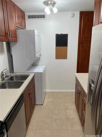 a view of a swimming pool with an outdoor seating