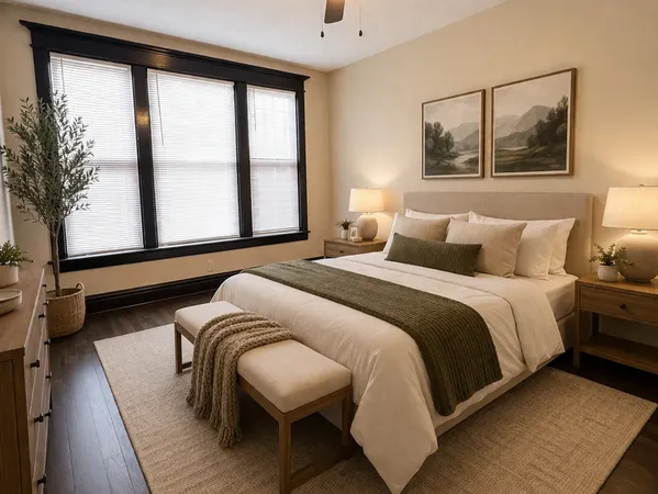 a view of a room with wooden floor and window