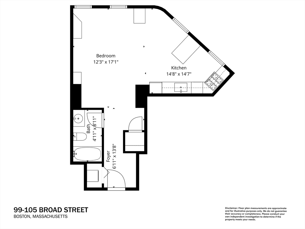 99-105 Broad Street, Unit 4F Boston, MA 02110 - Photo 16 of 16 a picture of a bench in front of a wall
