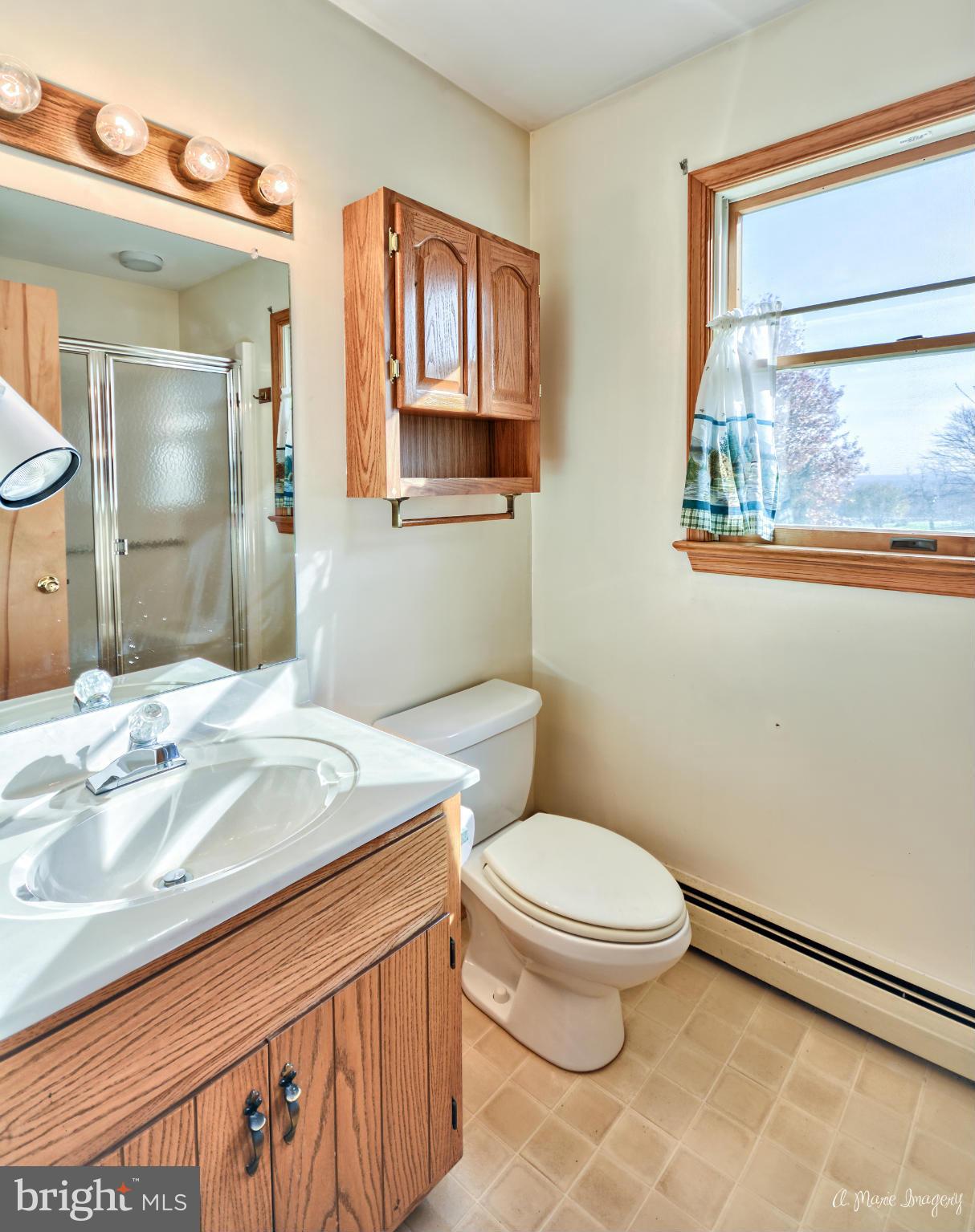 8021 Rocky Springs Road Frederick, MD 21702 - Photo 13 of 30 a bathroom with a sink a toilet and mirror