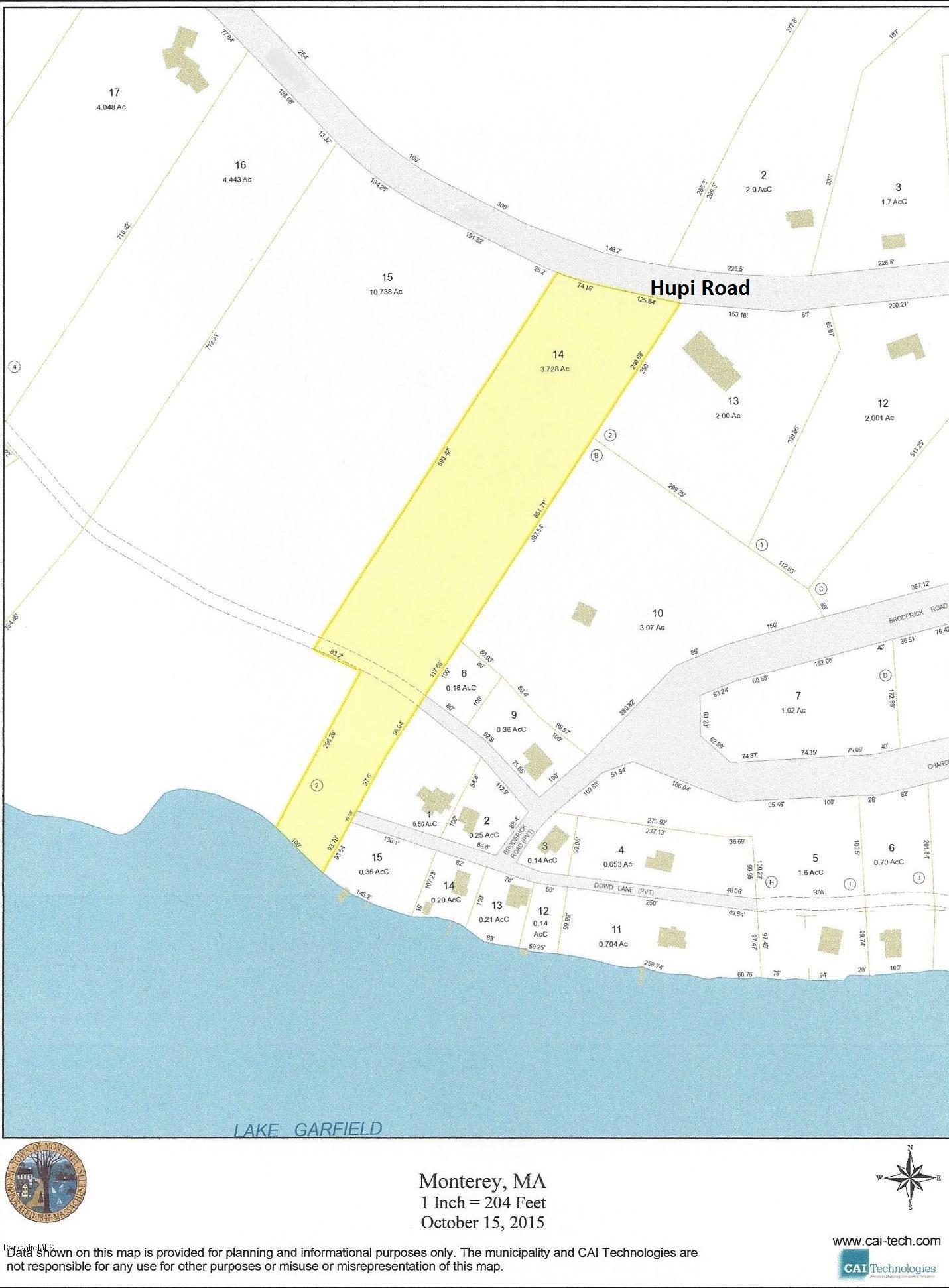 Lot 14 Hupi Road Monterey, MA 01245 - Photo 3 of 3 Monterey Map