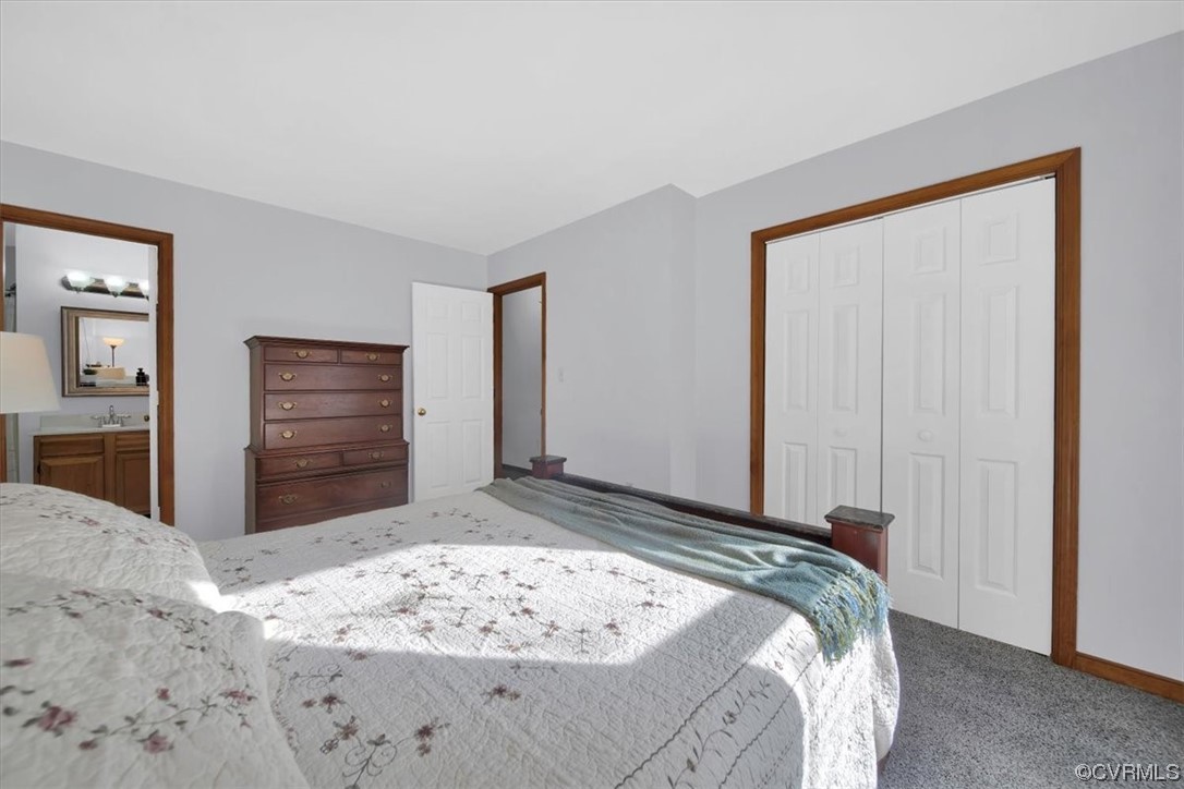 3350 Forest Grove Road Sandy Hook, VA 23153 - Photo 20 of 42 a bedroom with a bed and a mirror