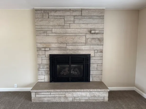 a room with fireplace