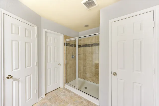 a bathroom with a shower