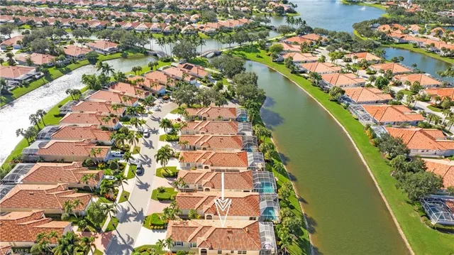 an aerial view of lake