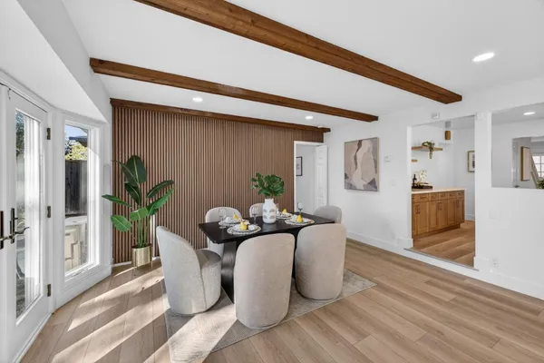 a living room with furniture