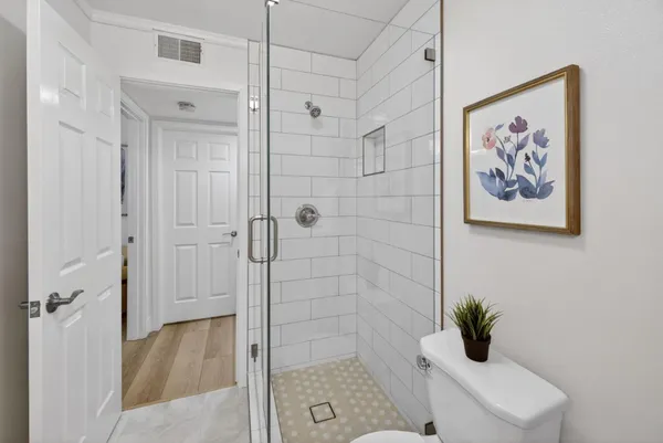 a bathroom with a shower
