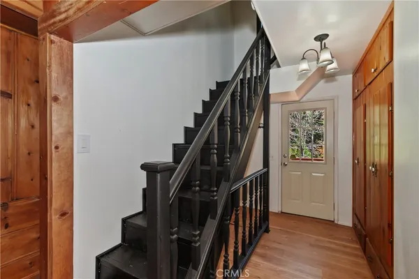a view of hallway with stairs