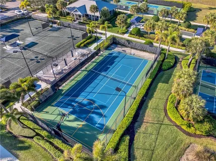 a view of a lake with a yard